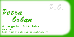 petra orban business card